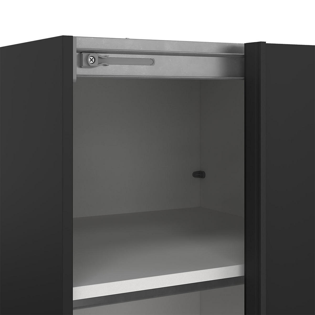 SCHIEBETÜRENSCHRANK, Como, Schwarz, Holzwerkstoff, 119 x 67 x 221 cm - Schwarz, Holzwerkstoff (119/221/67cm) - ebuy24