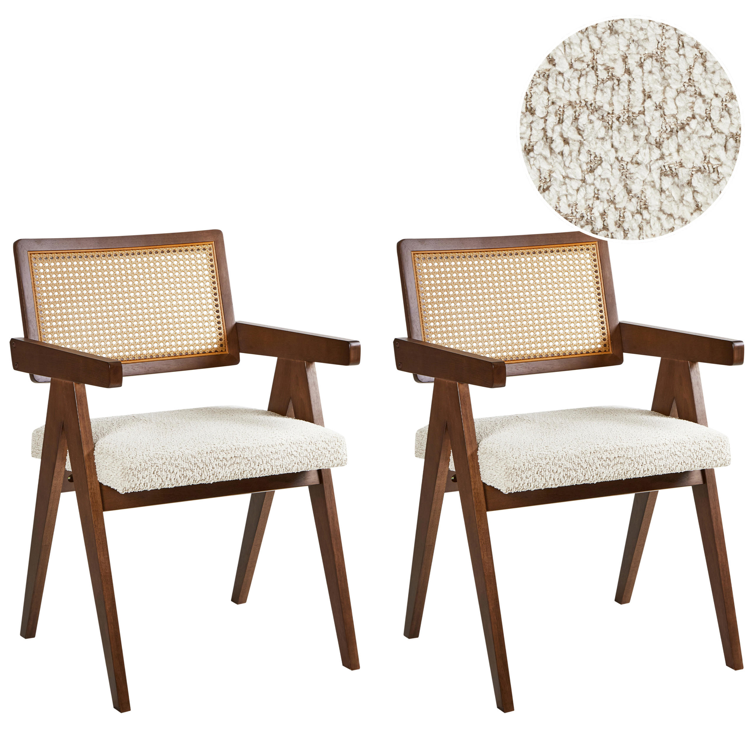 ESSZIMMERSTUHL 2er-Set Beige Ava - Beige/Braun, Holz (55/85/62cm) - Beliani