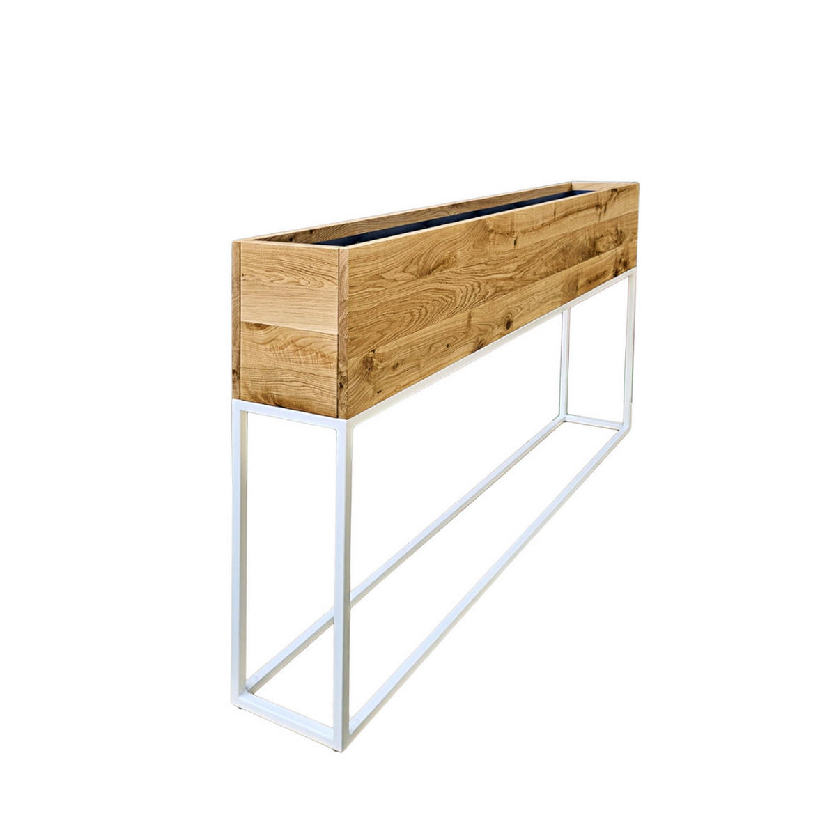 HOLZBLUMENTOPF auf metallischen Beinen 150 cm - Eichefarben, Holz (150/90/25cm) - Rawood Furniture
