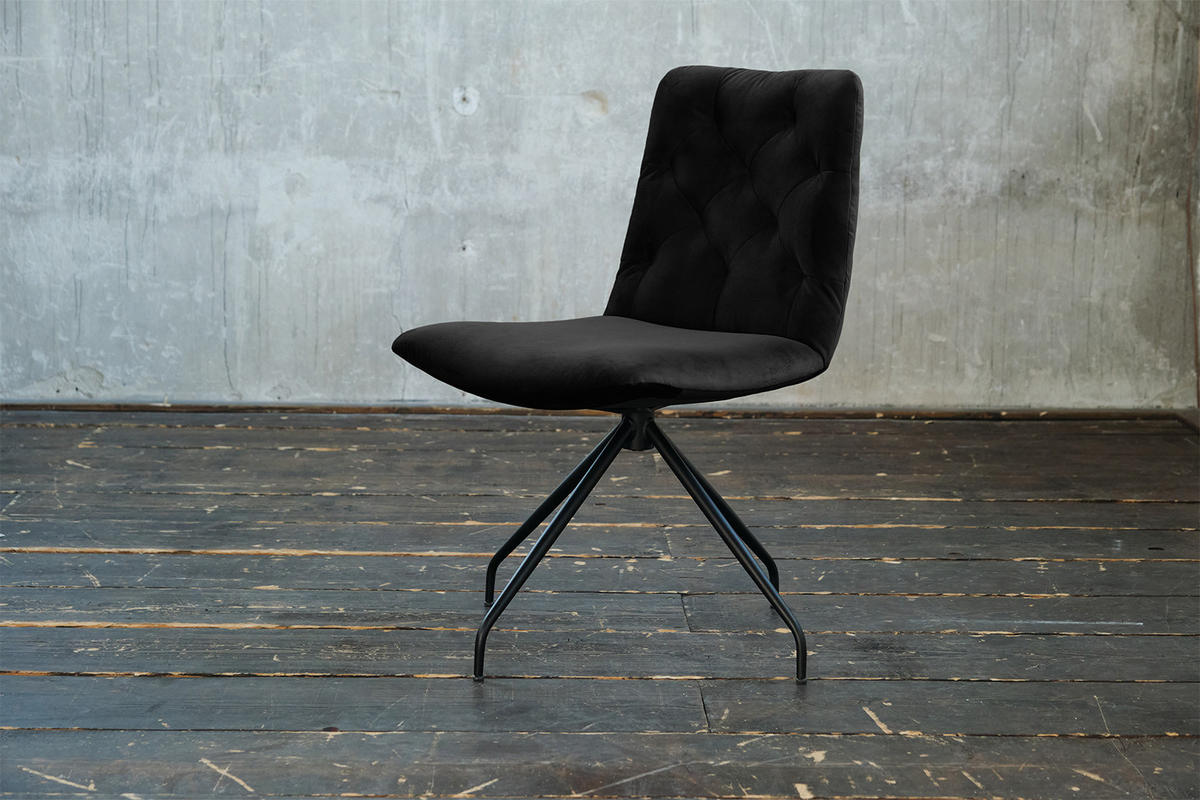 DREHSTUHL NEW CHARME Schwarz Velvet - Schwarz, Textil (52/87/66cm) - KAWOLA