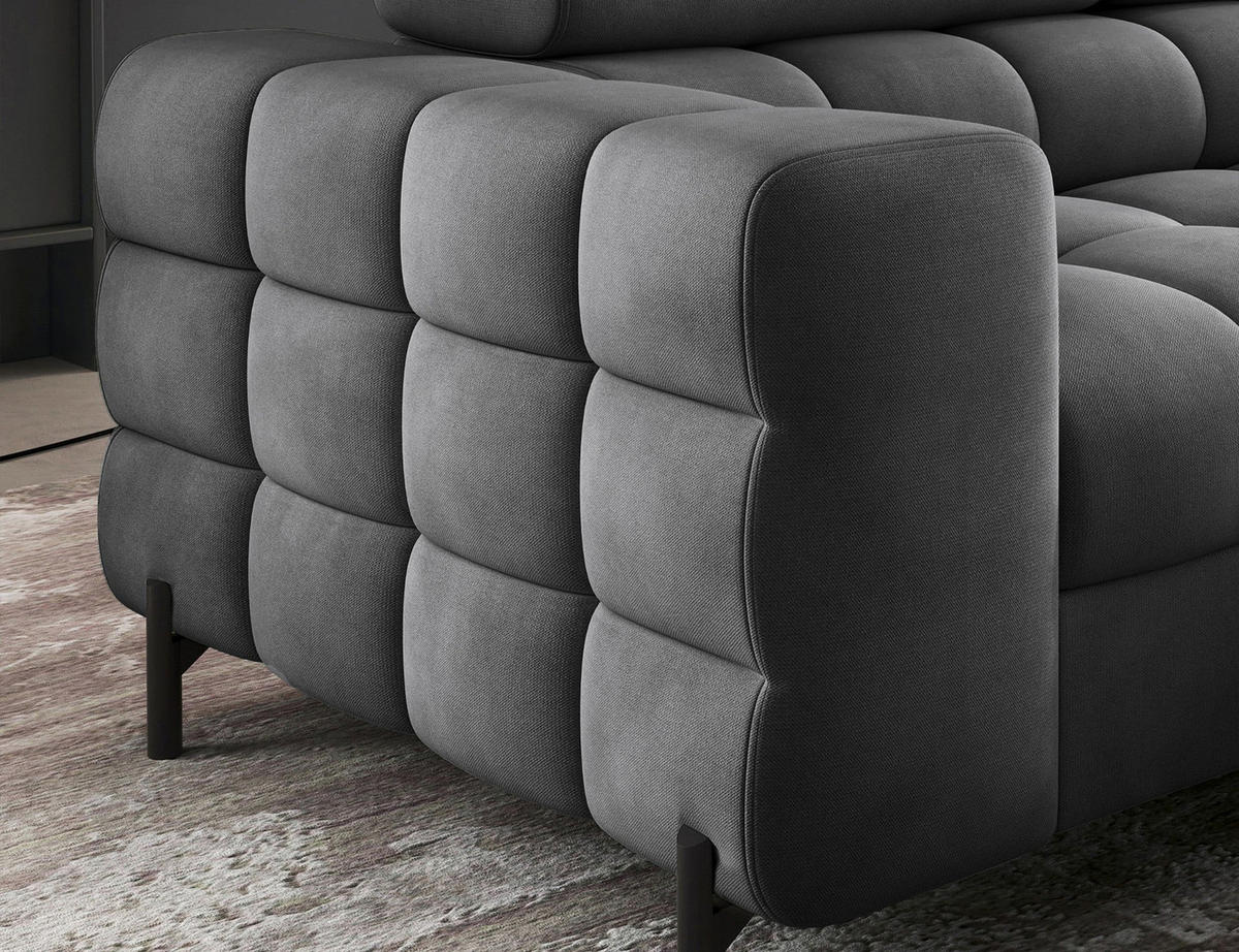 ECKSOFA FERUCCE L-Form – Polsterecke mit Schlaffunktion, Bettkasten & verstellbaren Kopfstützen 276 cm - Anthrazit, Kunststoff (276/200cm)