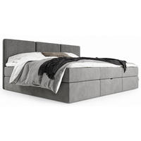 BOXSPRINGBETT Familienbett XXL 270x200 cm mit Bettkasten & Topper – Grau - Grau, Textil (270/200cm) - MebleHot