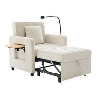 FERNSEHSESSEL 2 in 1 Relaxsessel,Polsterliege mit Schlaffunktion, Stauraum,Chenille,Beige - Beige, Textil (79/83/167cm) - LVHOM