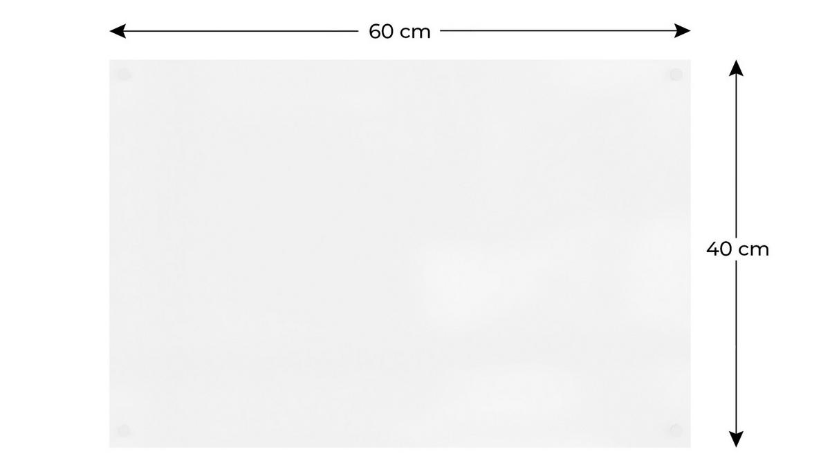 MAGNETPLATTE rahmenloses SLIMboard - Magnetisches trocken abwischbares Whiteboard 60x40 cm - Weiß, Metall (60/5/0.3cm) - ALLboards
