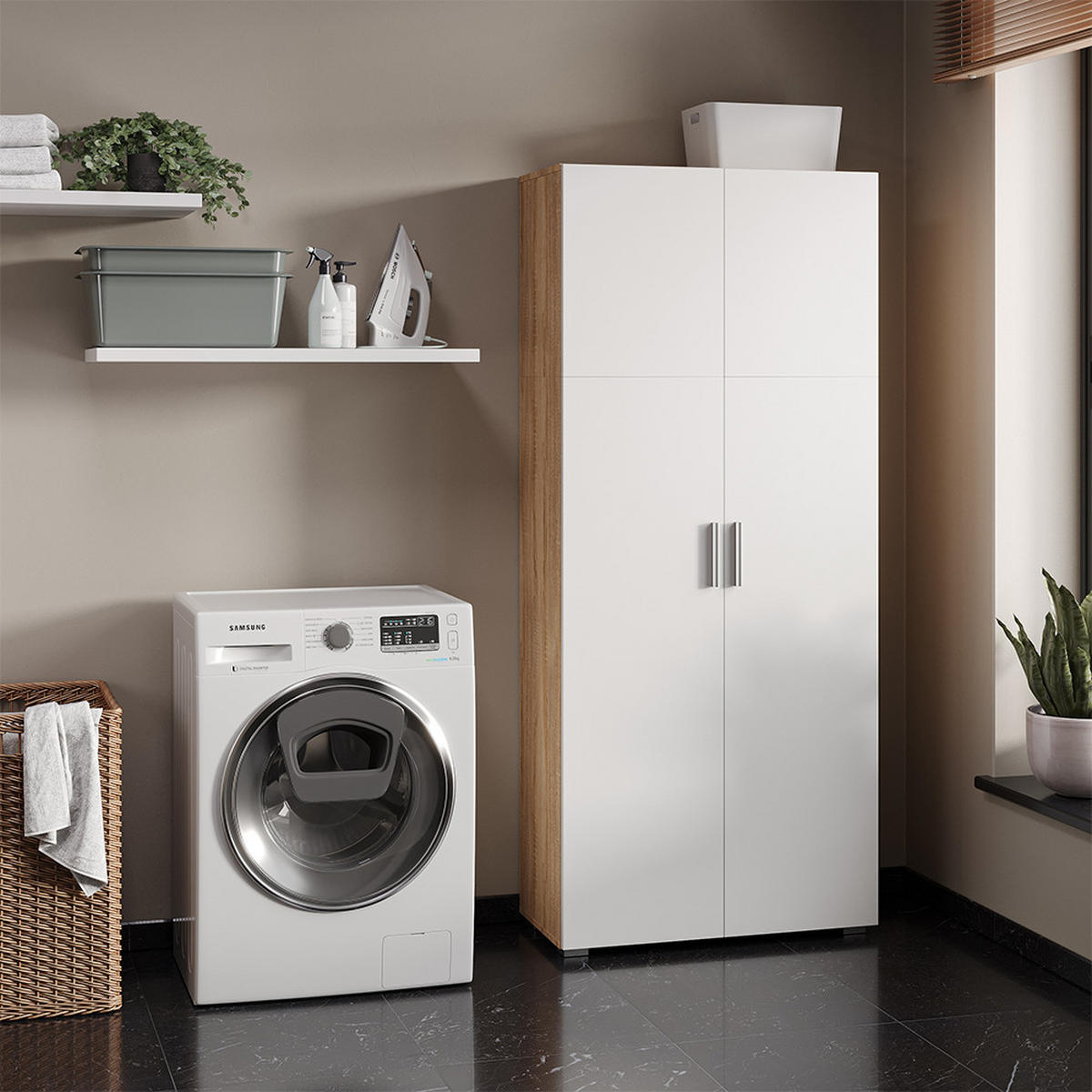 MEHRZWECKSCHRANK Ingo Sonoma 80 x 182.4 cm - Sonoma Eiche, Holzwerkstoff (80/182.4/37cm) - Vicco