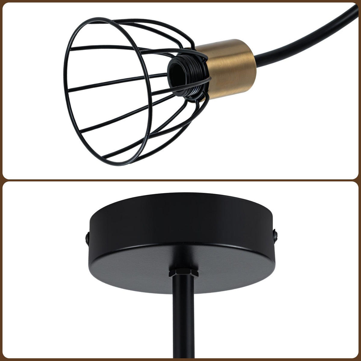 PENDELLEUCHTE CARLSON Ⅲ 55/55/26 cm - Schwarz, Metall (55/55/26cm) - Nettlife