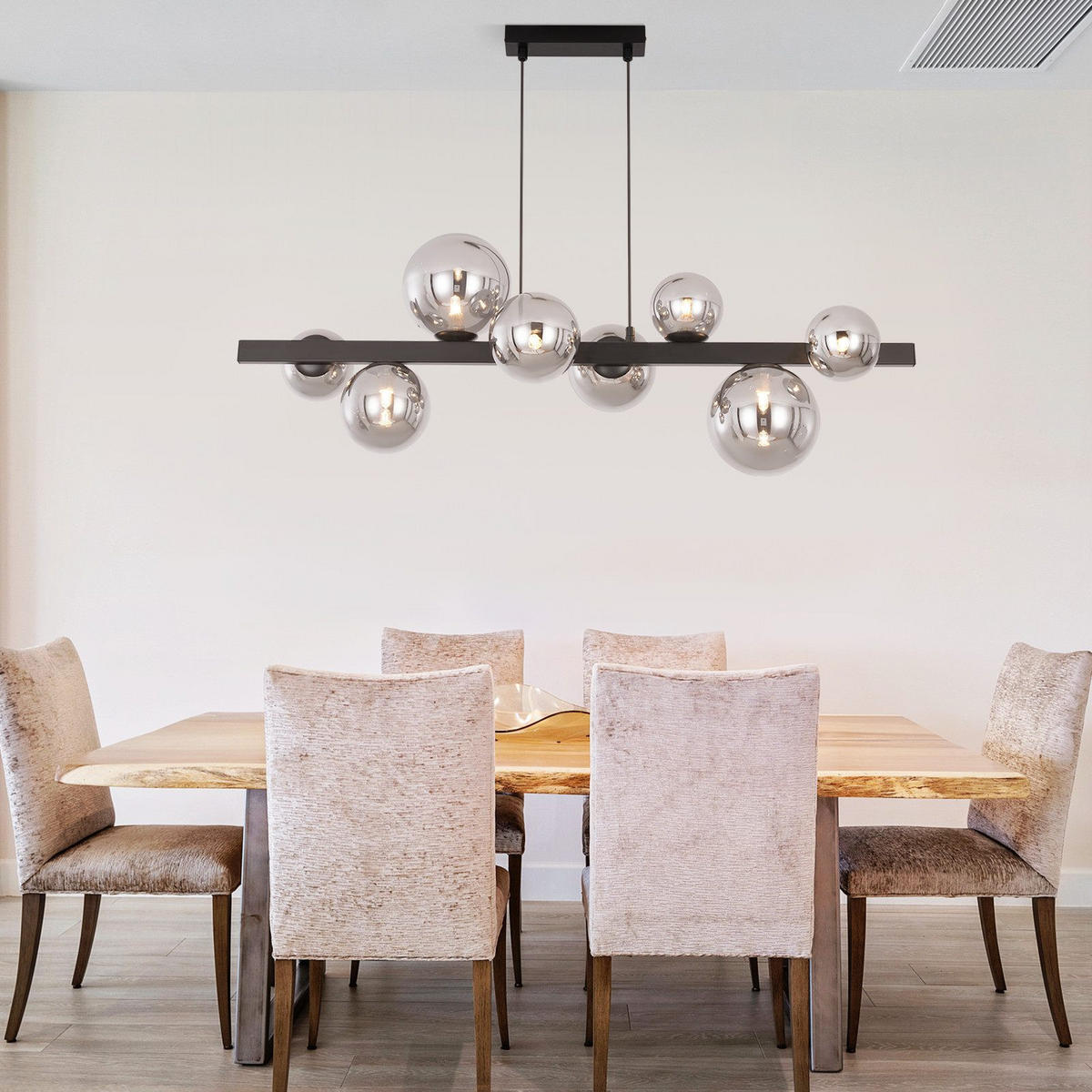 PENDELLEUCHTE Rose 90/25/160 cm - Schwarz, Metall (90/25/160cm) - ZMH