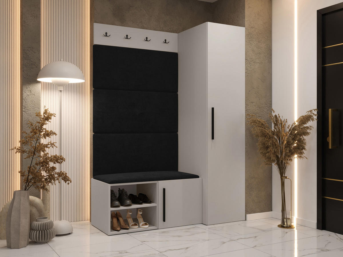 GARDEROBEN-SET Medi II - Kaschmir/Anthrazit, Holzwerkstoff/Kunststoff (40/191/50cm) - MIRJAN24