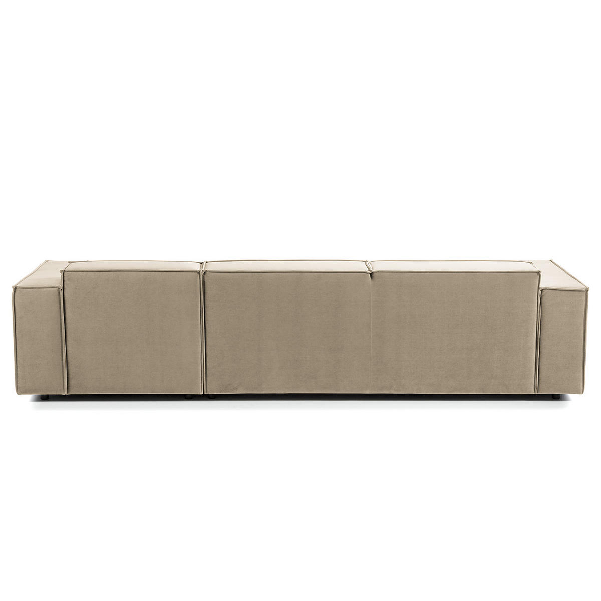 ECKSOFA mit Longchair - Beige/Schwarz, Kunststoff/Textil (294/177cm) - home24