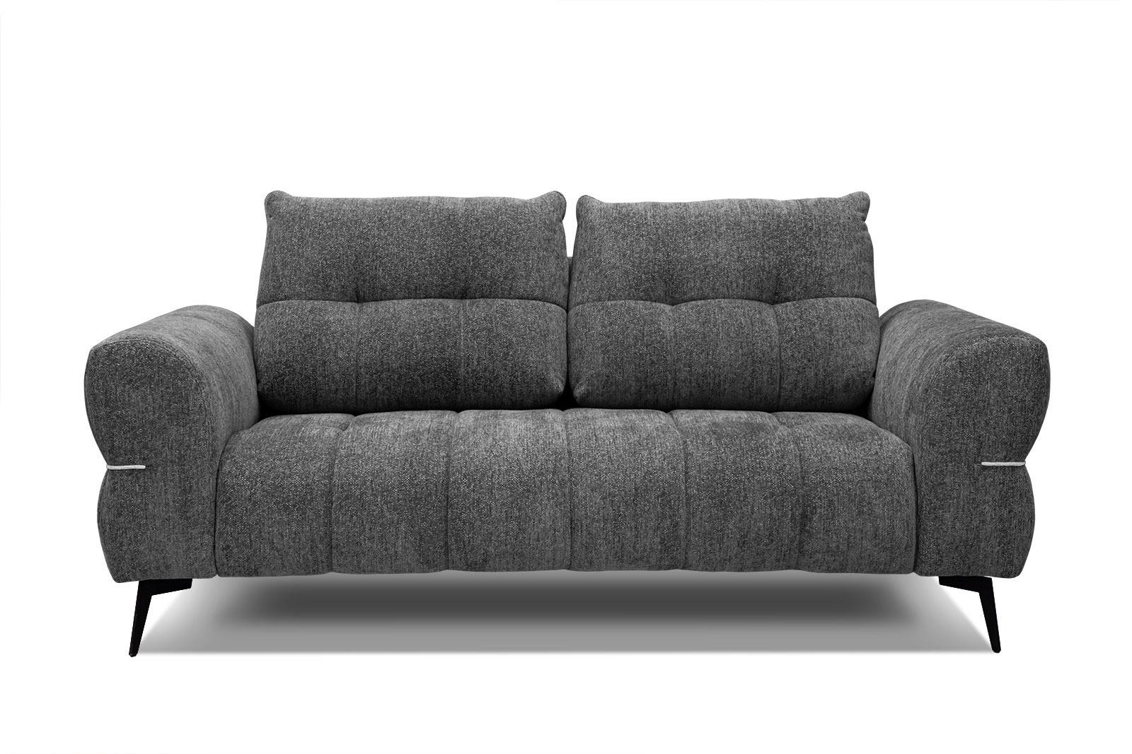 SOFA SALVINI 2,5-Sitzer, graphitfarben - Schwarz/Graphitfarben, Holzwerkstoff/Textil (176/88/99cm) - Courtois Laville
