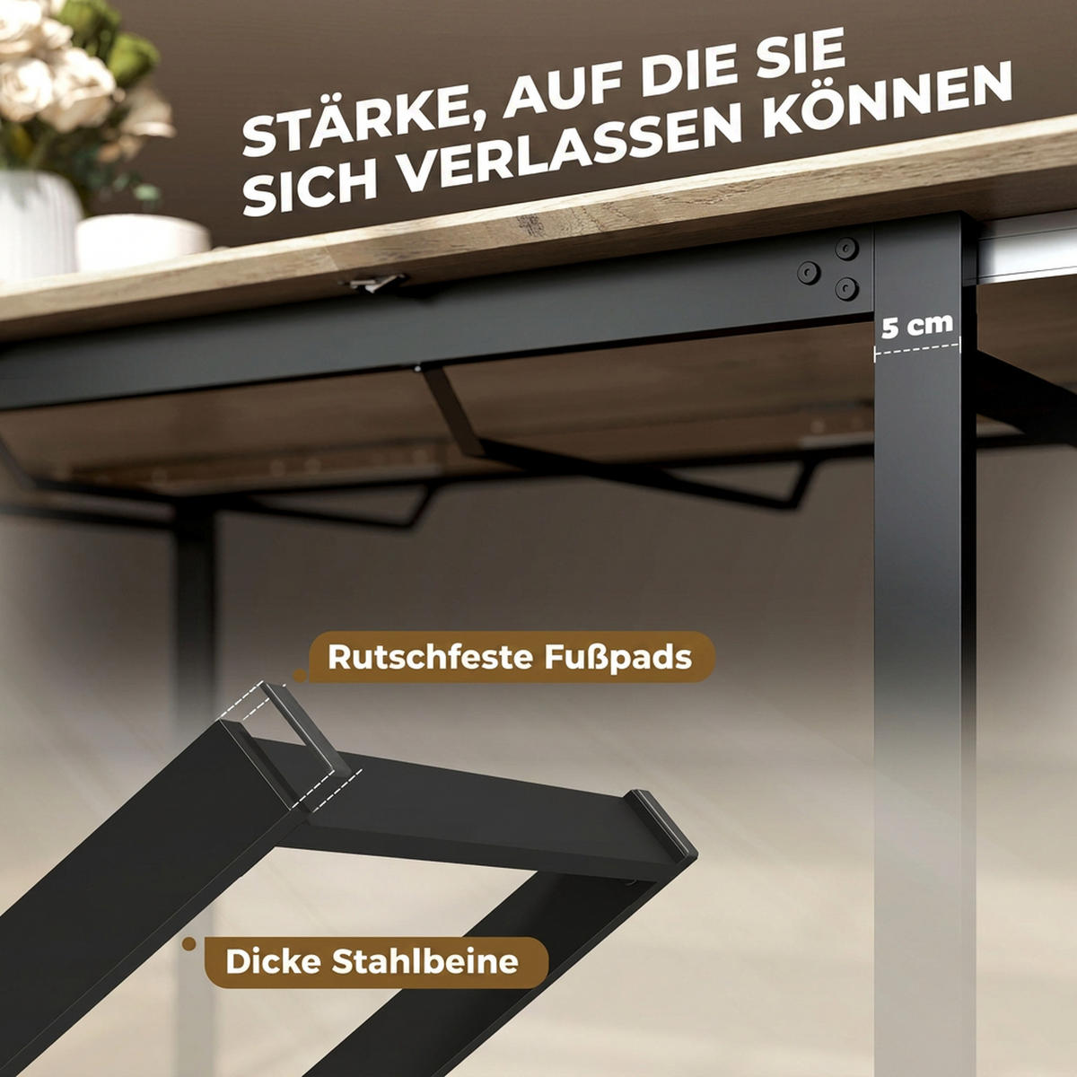 AUSZIEHBARER Esstisch MDF Braun - Schwarz/Braun, Holzwerkstoff (180/80/75cm) - HOMCOM