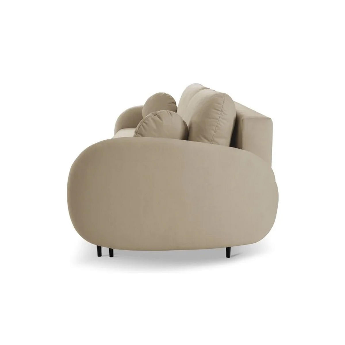 SCHLAFSOFA SOFTI, Sofa mit Schlaffunktion und Bettkasten, Farbe: Beige, Velourstoff - Beige, Textil (232/95/109cm) - Sepro Meble