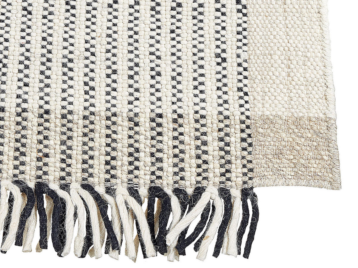 TEPPICH geflochten Divarli 200/140 cm - Beige, Textil (140/200cm) - Beliani