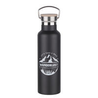 ISOLIERFLASCHE Wanderlust - Schwarz, Metall (0.65L) - Butlers