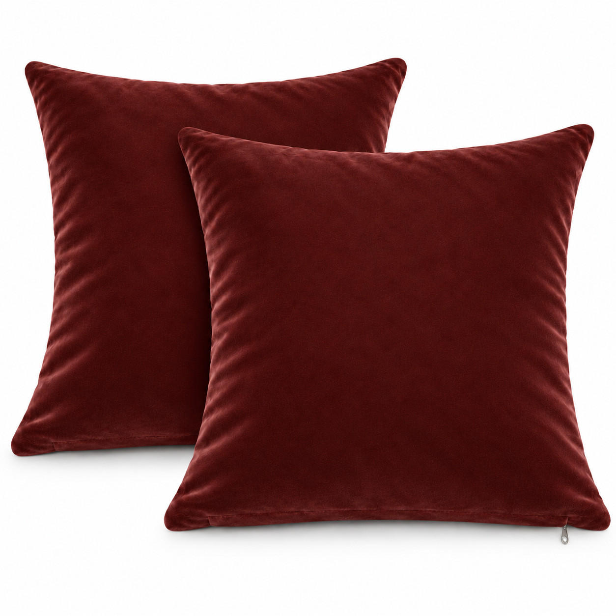 KISSENBEZUG 2er Set Bordeaux 40x40 Samt weich - Bordeaux, Textil (40/40cm) - TiborTex