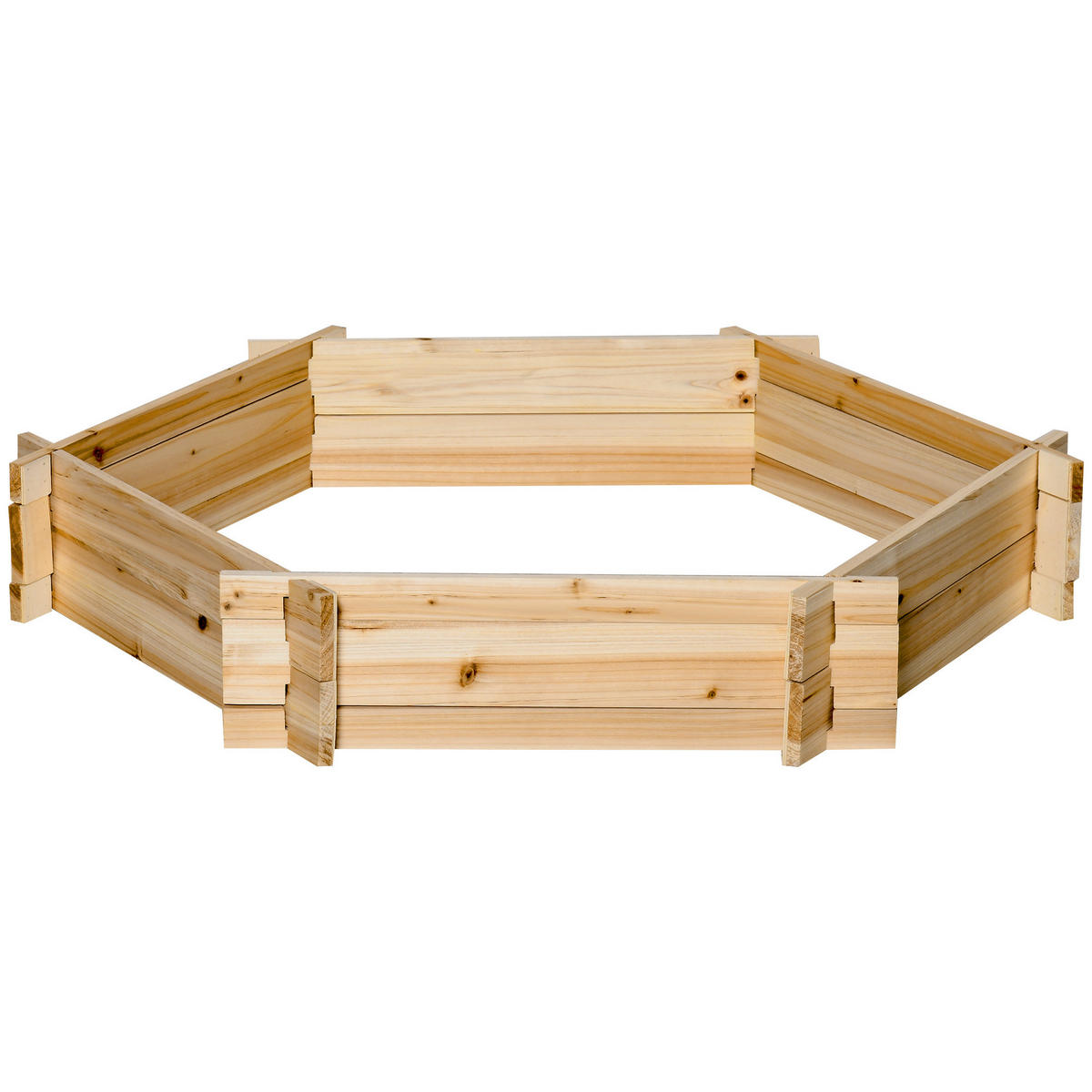 HOCHBEET DE-05333 Sechseckig, DIY, Holz Natur - Naturfarben, Holz (100/16/92cm) - ComfortXL