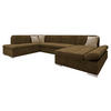 ECKSOFA Bergen, Seite: Rechts - Silberfarben/Braun, Holz/Textil (345/76/205cm) - MIRJAN24