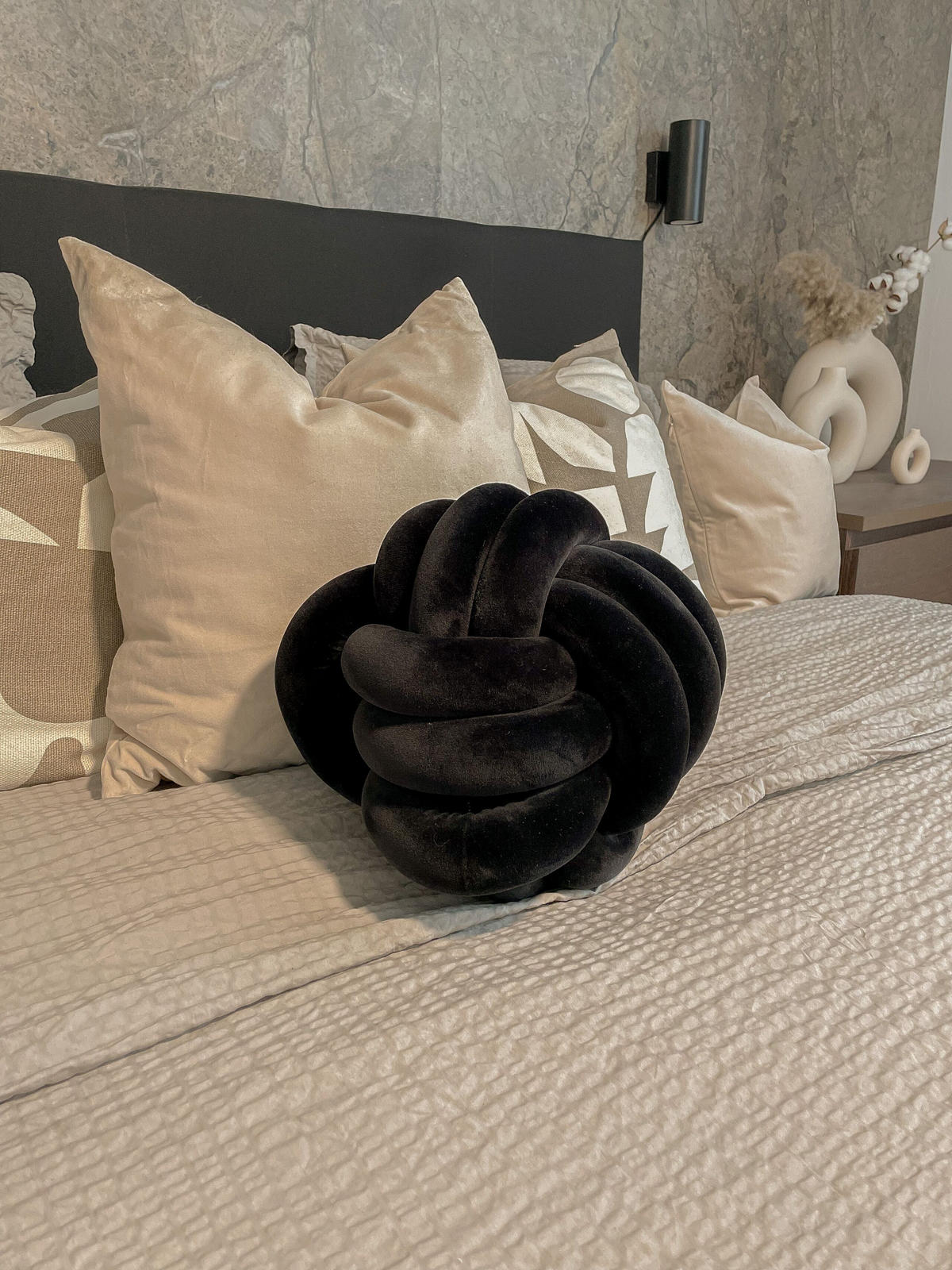 DEKOKISSEN Schwarz 30/30 cm Malni - Schwarz, Textil (30/30cm) - Beliani
