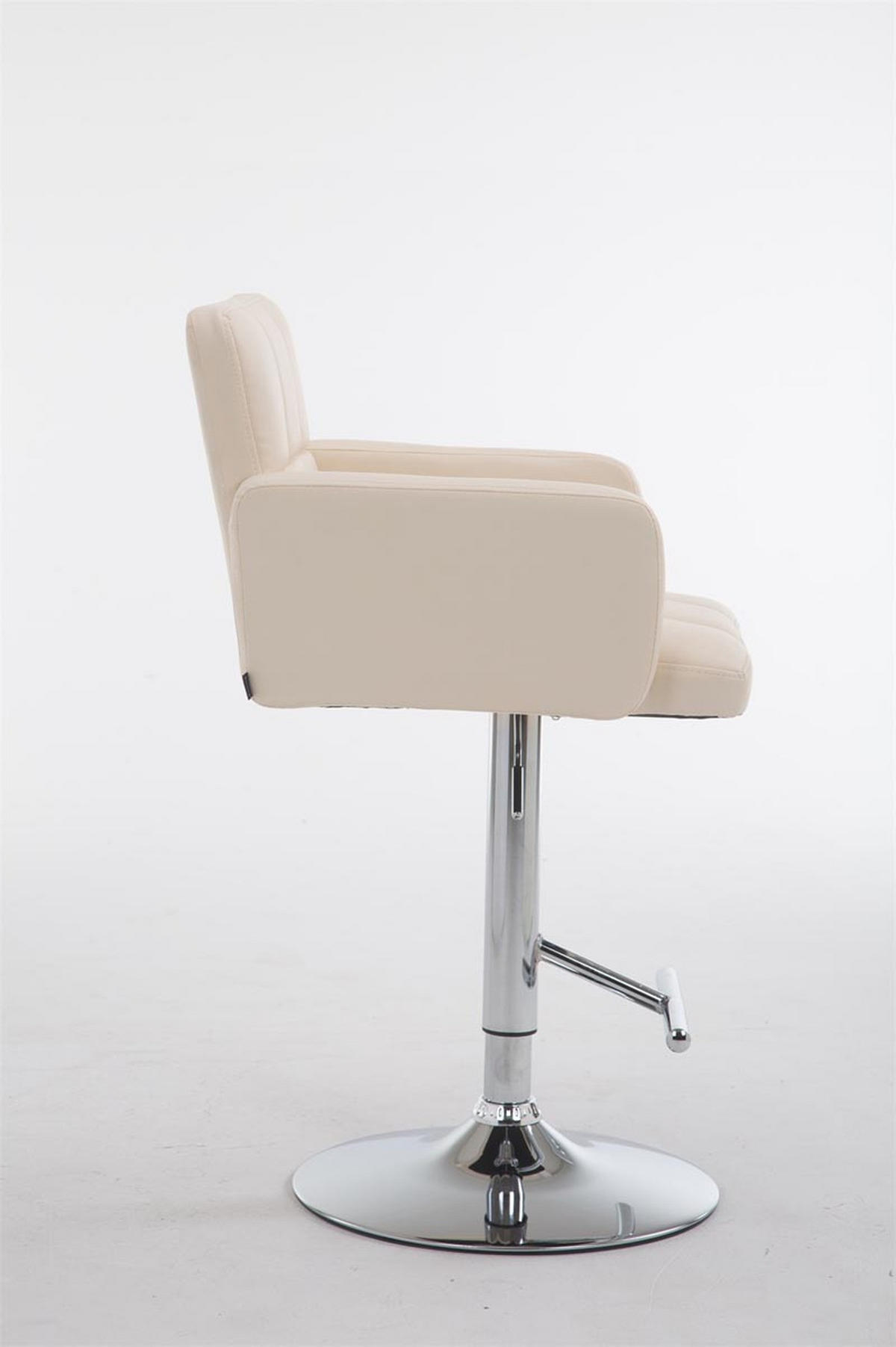 BARHOCKER Lausanne, Gestell Metall in Chromoptik, Kunstleder Creme - Chromfarben/Creme, Kunststoff/Textil (60/100/56cm) - TPFLiving