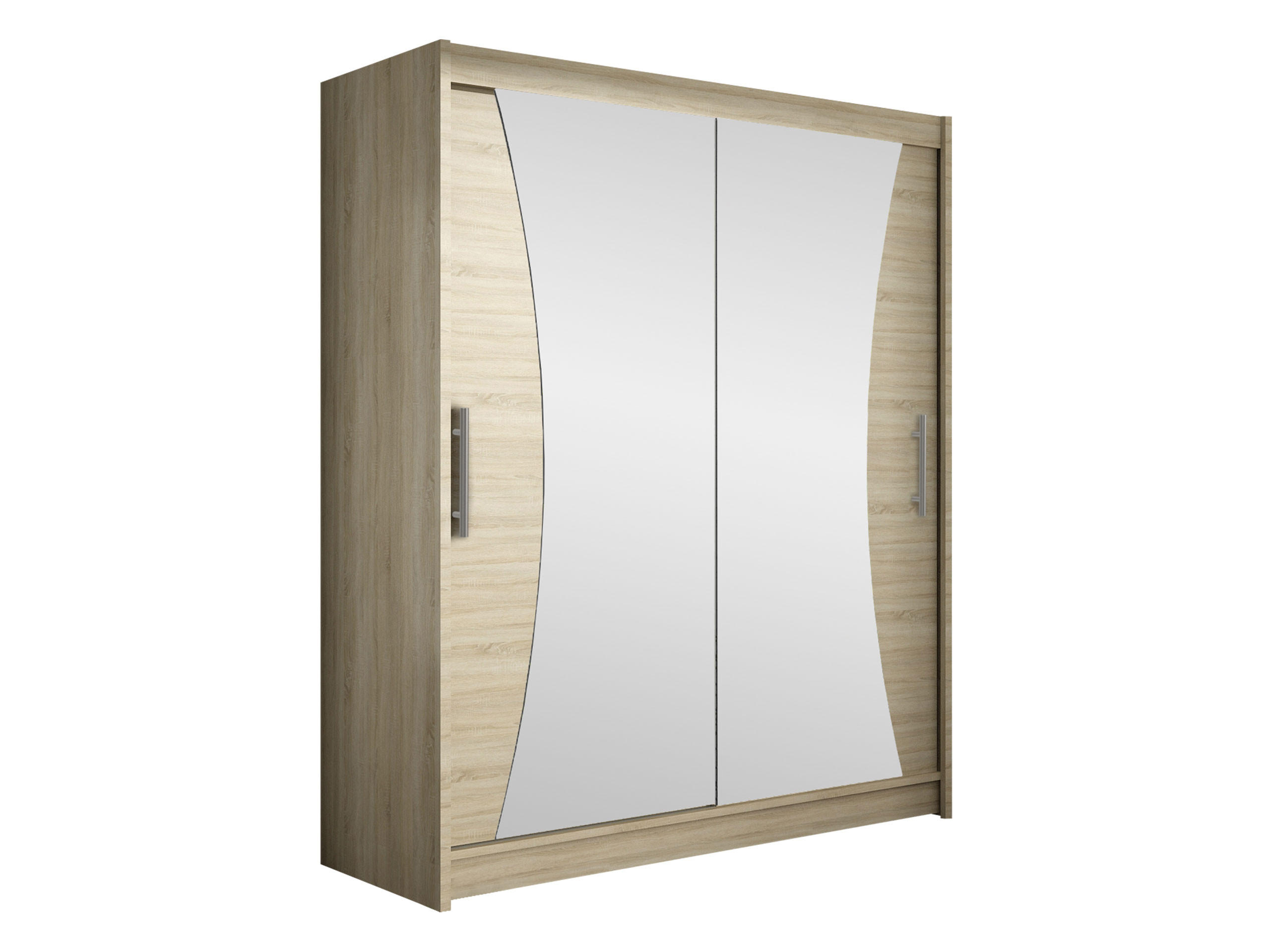 SCHWEBETÜRENSCHRANK Westa IX - Silberfarben/Sonoma Eiche, Holzwerkstoff/Metall (150/200/58cm) - MIRJAN24