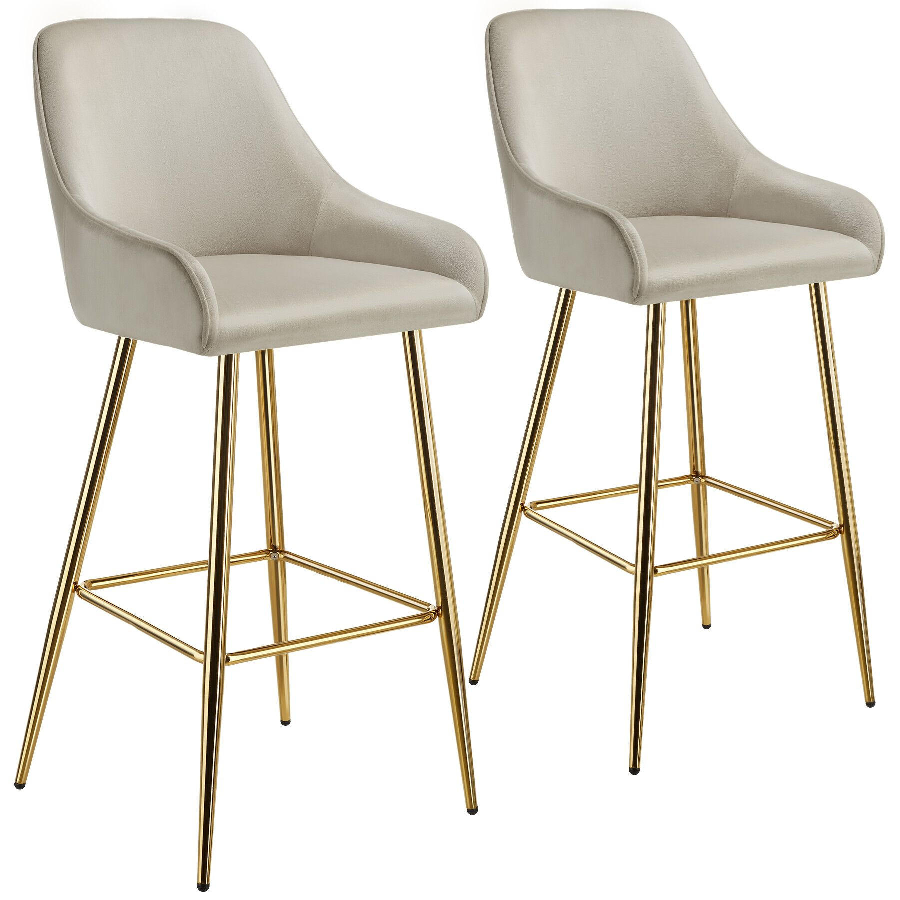 BARSTUHL Avane,48,5 x 57 x 108 cm, Belastbarkeit 120 kg,creme/gold - Goldfarben/Creme, Kunststoff (48.5/108/57cm) - tectake