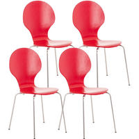 BESUCHERSTUHL Ede - 2er Set rot - Rot, Metall (43/86/45cm) - TPFLiving