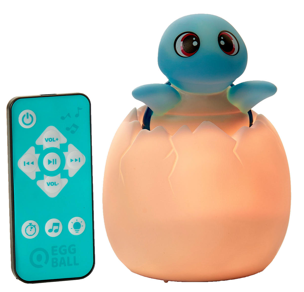 LED-AKKU-NACHTLICHT - mit Schlummermelodien, Fernbedienung und Farbwechsel für Kinder, Schildkröte - Blau, Kunststoff (8.5/8.5/13cm) - Northpoint