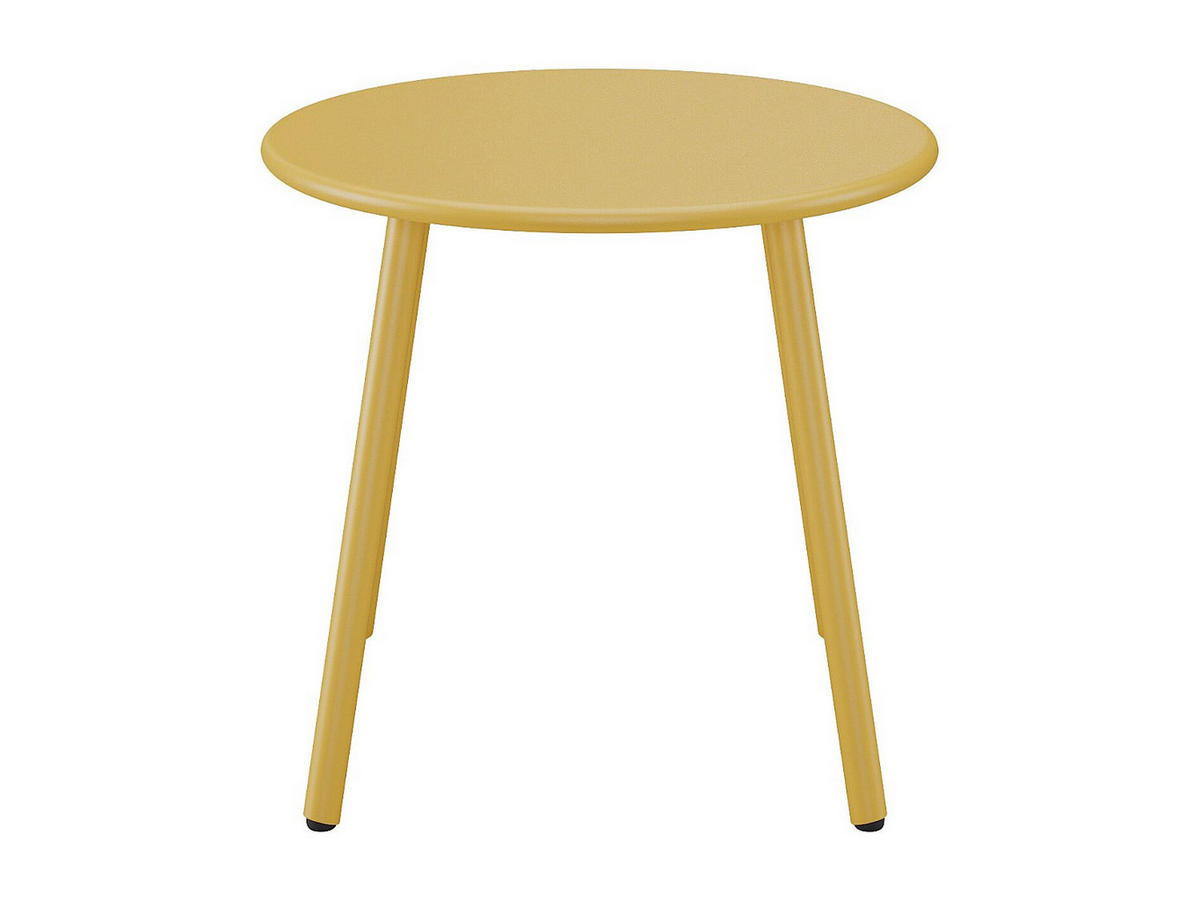 GARTEN-BEISTELLTISCH - Metall - Senfgelb - MIRMANDE von MYLIA - Gelb, Metall (50/50/44.5cm) - Vente-Unique