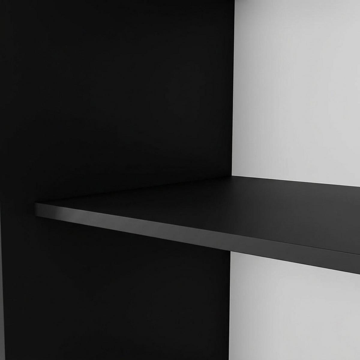 SCHWEBETÜRENSCHRANK Debra 200/216/61 schwarz mit Spiegel - Schwarz, Holzwerkstoff (200/216/61cm) - Beautysofa