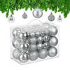 50XWEIHNACHTSKUGELN - Silberfarben, Kunststoff (6/7/6cm) - Relaxdays