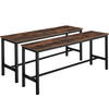 SITZBANK 2er Set Fairfield,108 x 32,5 x 50 cm,Industrial Holz dunkel, rustikal - Rostfarben, Holzwerkstoff (32.5/50/108cm) - tectake