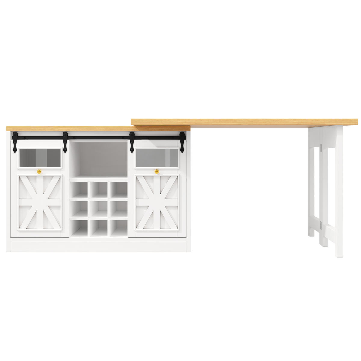 BARTISCH DE-38582 ausziehbar 120-197 cm 360° drehbar und RGB-LED Weiß - Weiß, Holzwerkstoff (40/120/72cm) - ComfortXL