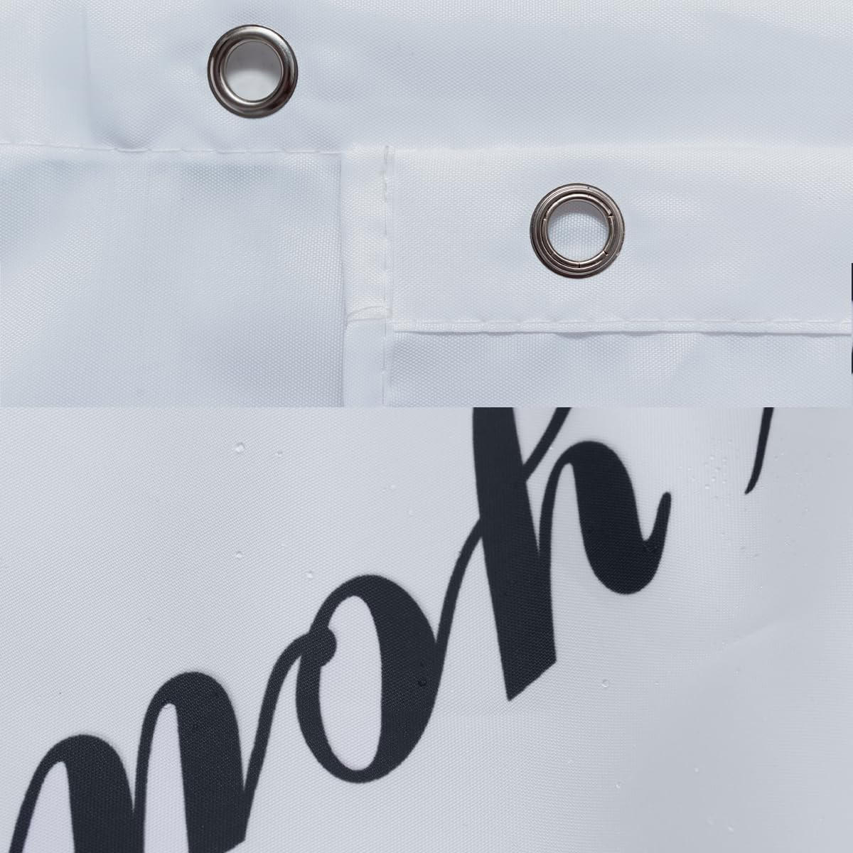 DUSCHVORHANG Schwarz Polyester mit Haken - Weiß, Textil (200/180cm) - MCBOSON