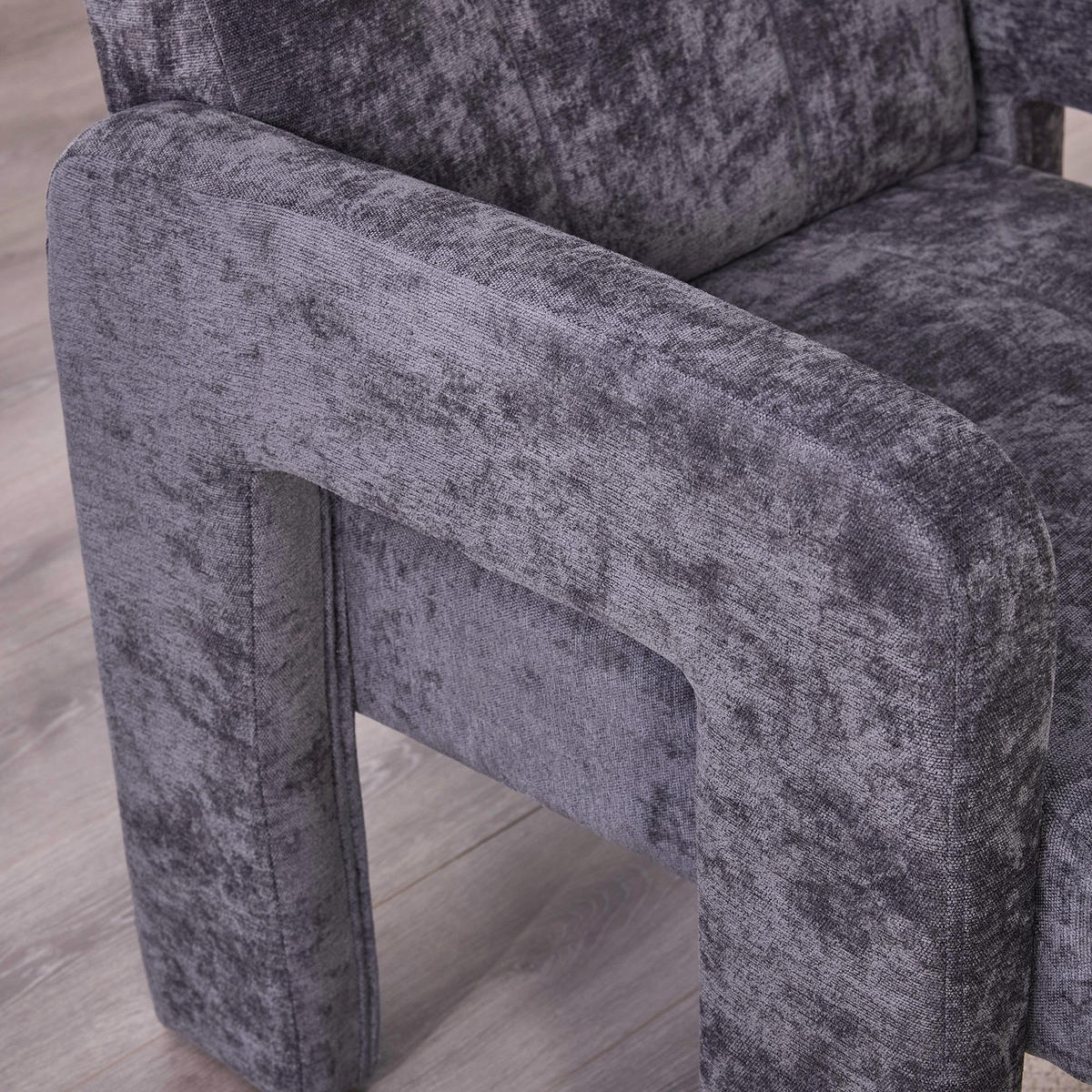 SESSEL Einzelner Sessel,dicke Polsterung,Chenille,Grau - Grau, Textil (67.5/74.5/69cm) - LVHOM