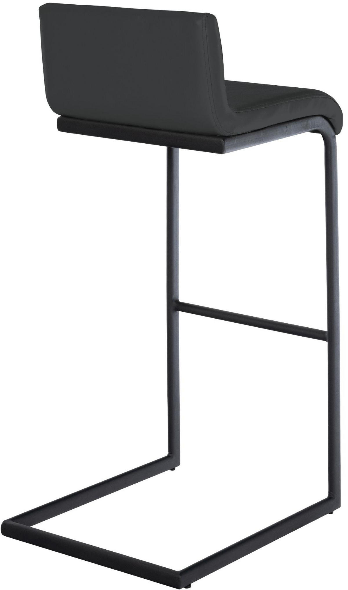 BARHOCKER Lederlook Dunkelgrau - Dunkelgrau/Schwarz, Textil/Metall (40/96/50cm) - CLP