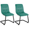 SCHWINGSTUHL 2er Set Samt grün - Schwarz/Grün, Textil/Metall (47/87/58cm) - CLP
