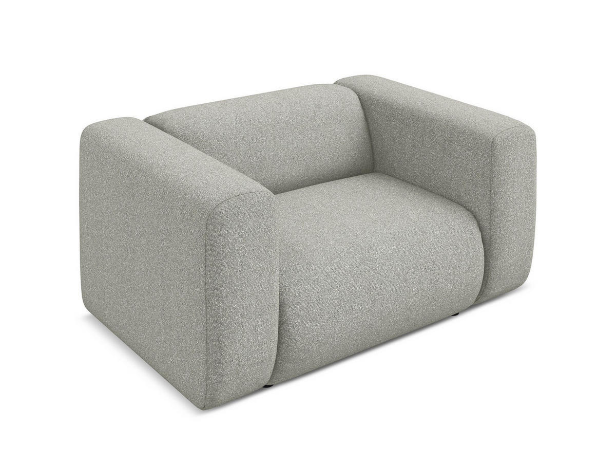 SESSEL Strukturstoff Stoff Grau - Hellgrau/Schwarz, Kunststoff/Textil (137/70/89cm) - Makamii