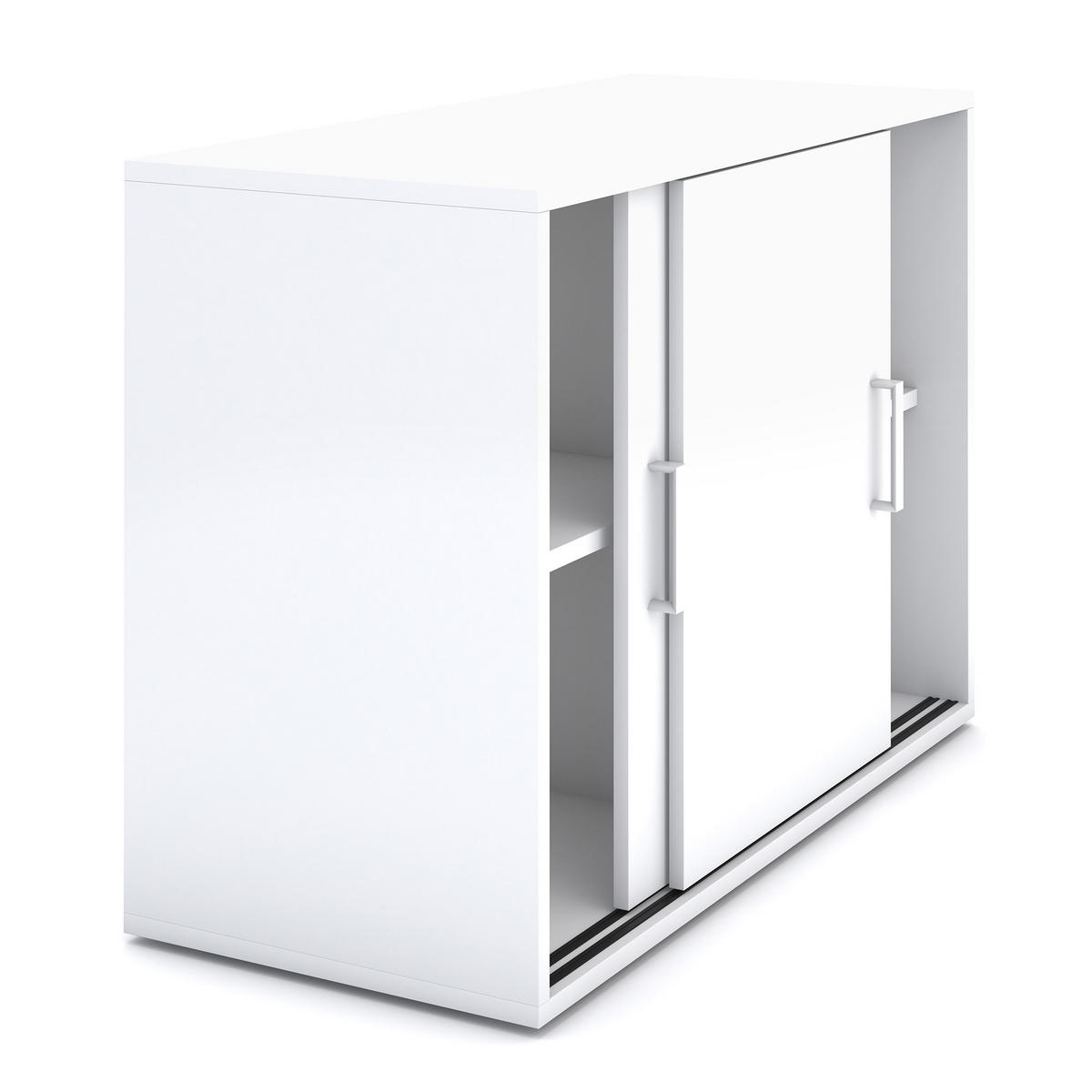 AKTENSCHRANK Schiebetürenschrank Allvia Weiß - Weiß, Holz (100/72.5/44cm) - ASSMANN