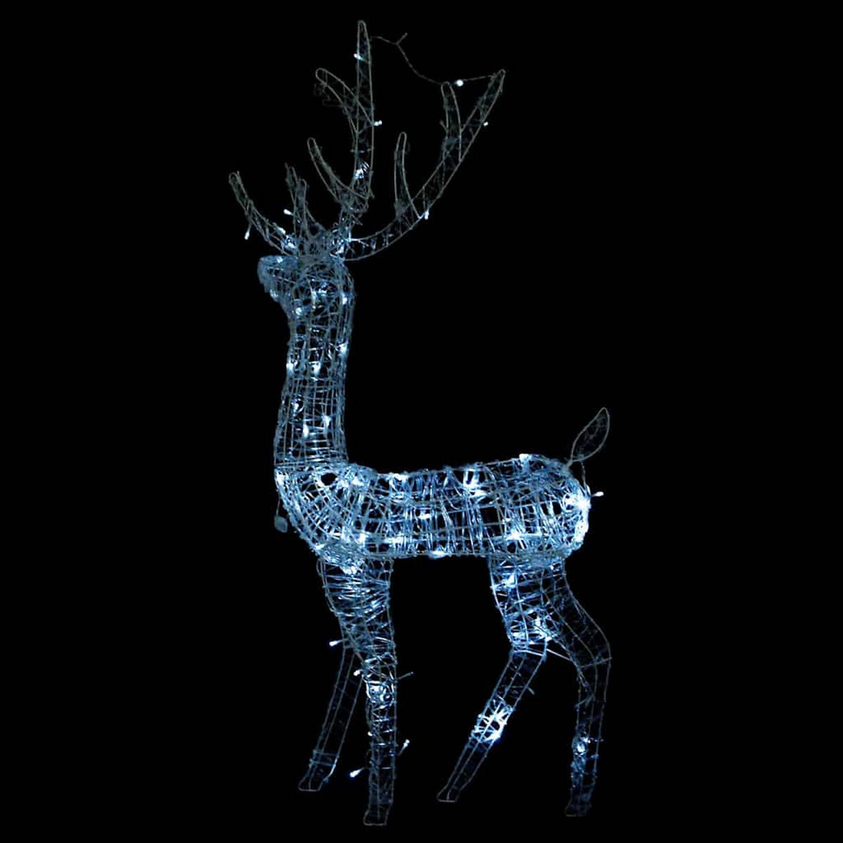 WEIHNACHTSDEKORATION Rentier Acryl 140 Leds 128 Cm Kaltweiss - Weiß, Kunststoff (41/120/70cm) - vidaXL