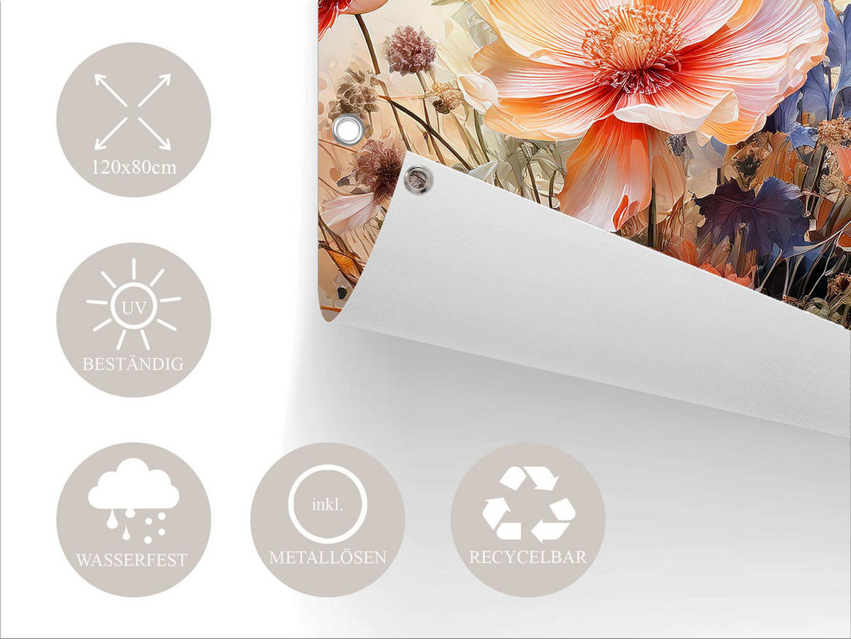 GARTEN-POSTER 120x80 cm Blumen - Multicolor, Kunststoff (120/80/2cm) - artissimo