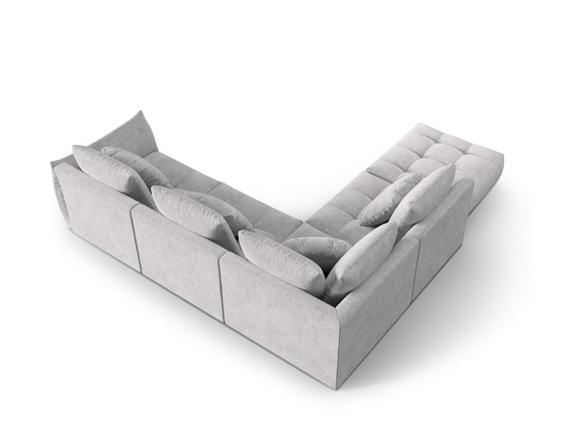 MODULARES-ECKSOFA links Bloom aus strukturiertem Stoff silber 4 Sitzplätze - Silberfarben, Textil (310/316cm) - Micadoni