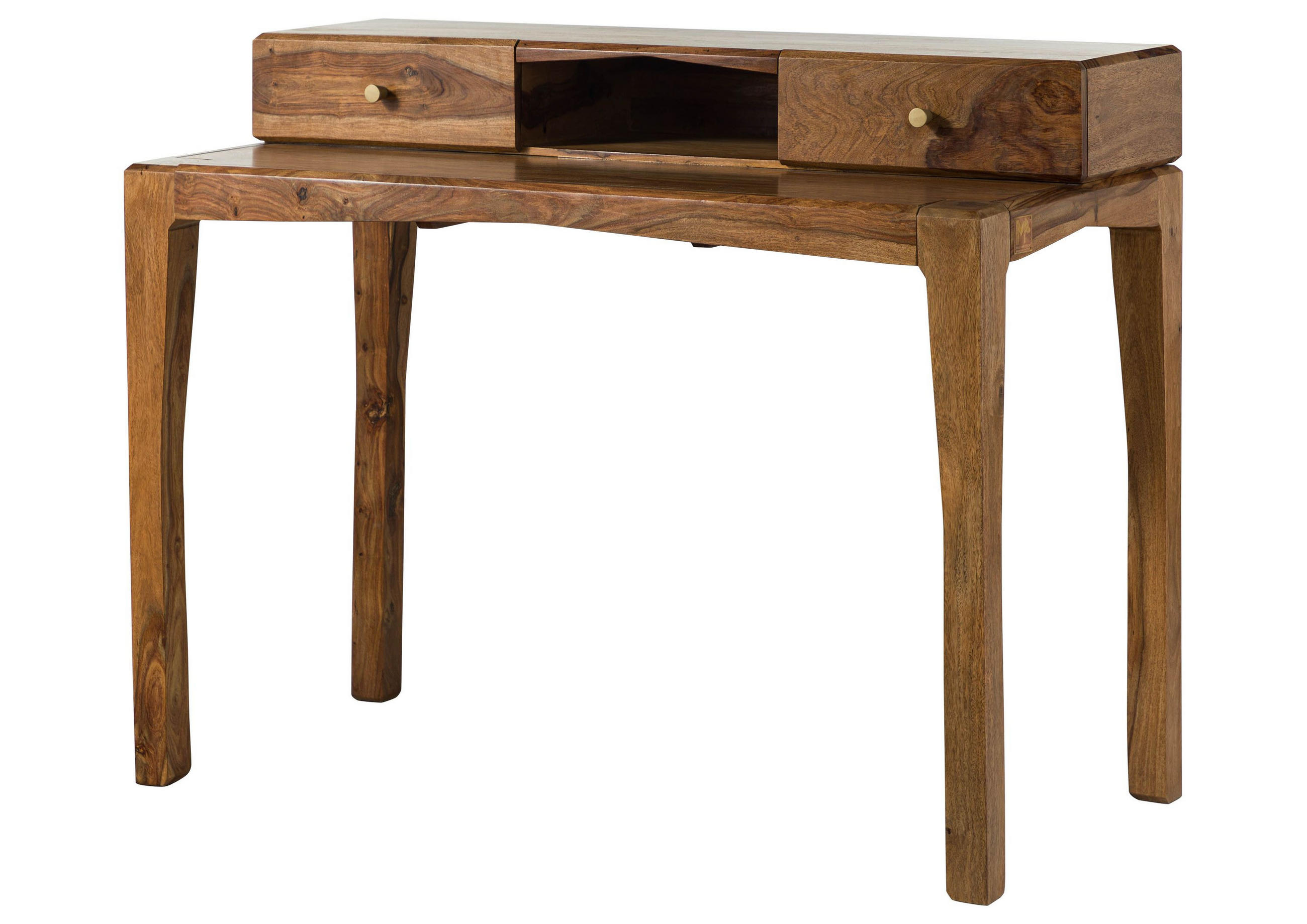 SCHREIBTISCH Sheesham 120x60x95 braun lackiert ANCONA #150 - Braun, Holz (60/120/95cm) - Massivmoebel24