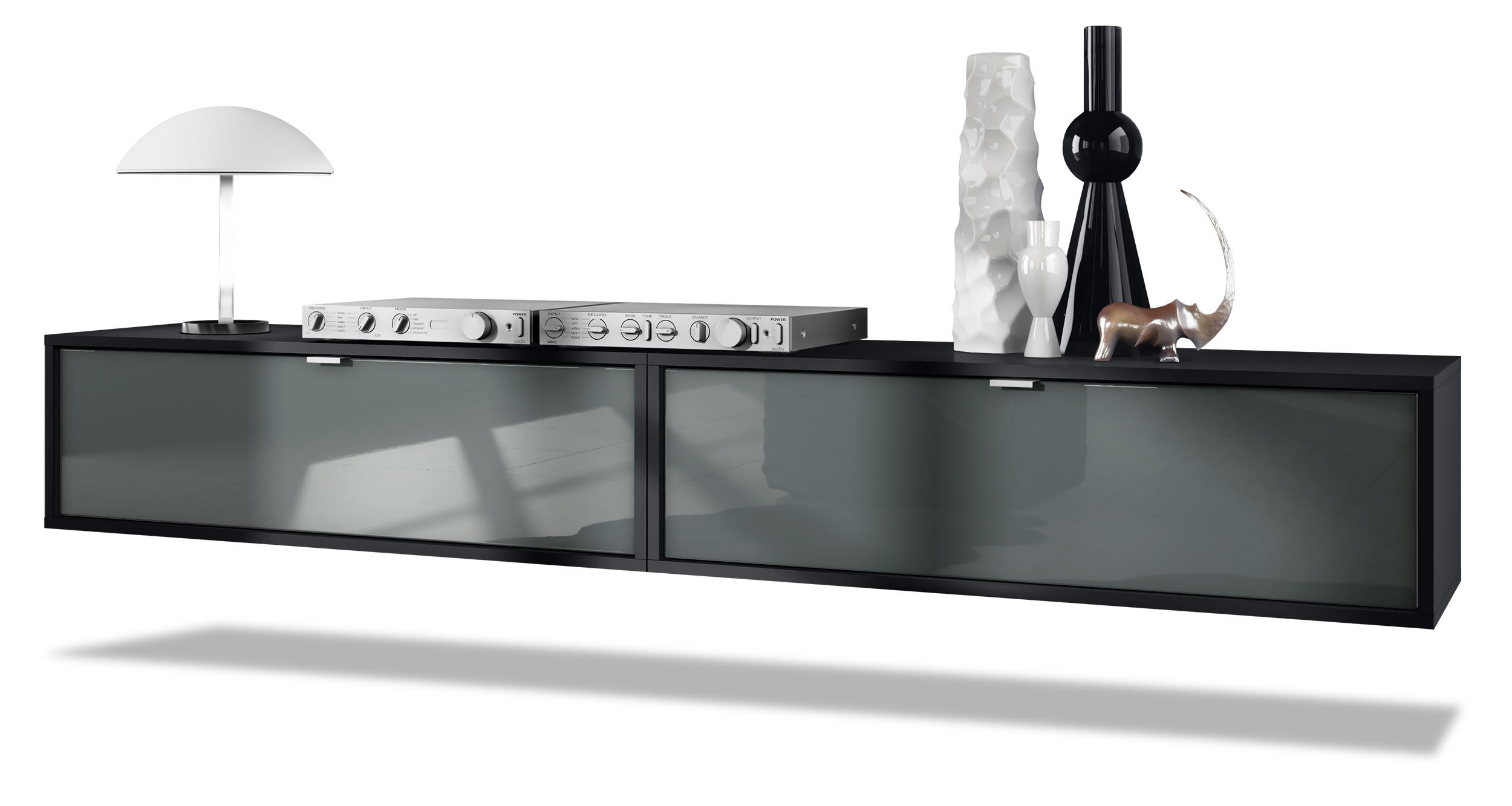 Vladon Lowboard Grau 100x29x37 cm