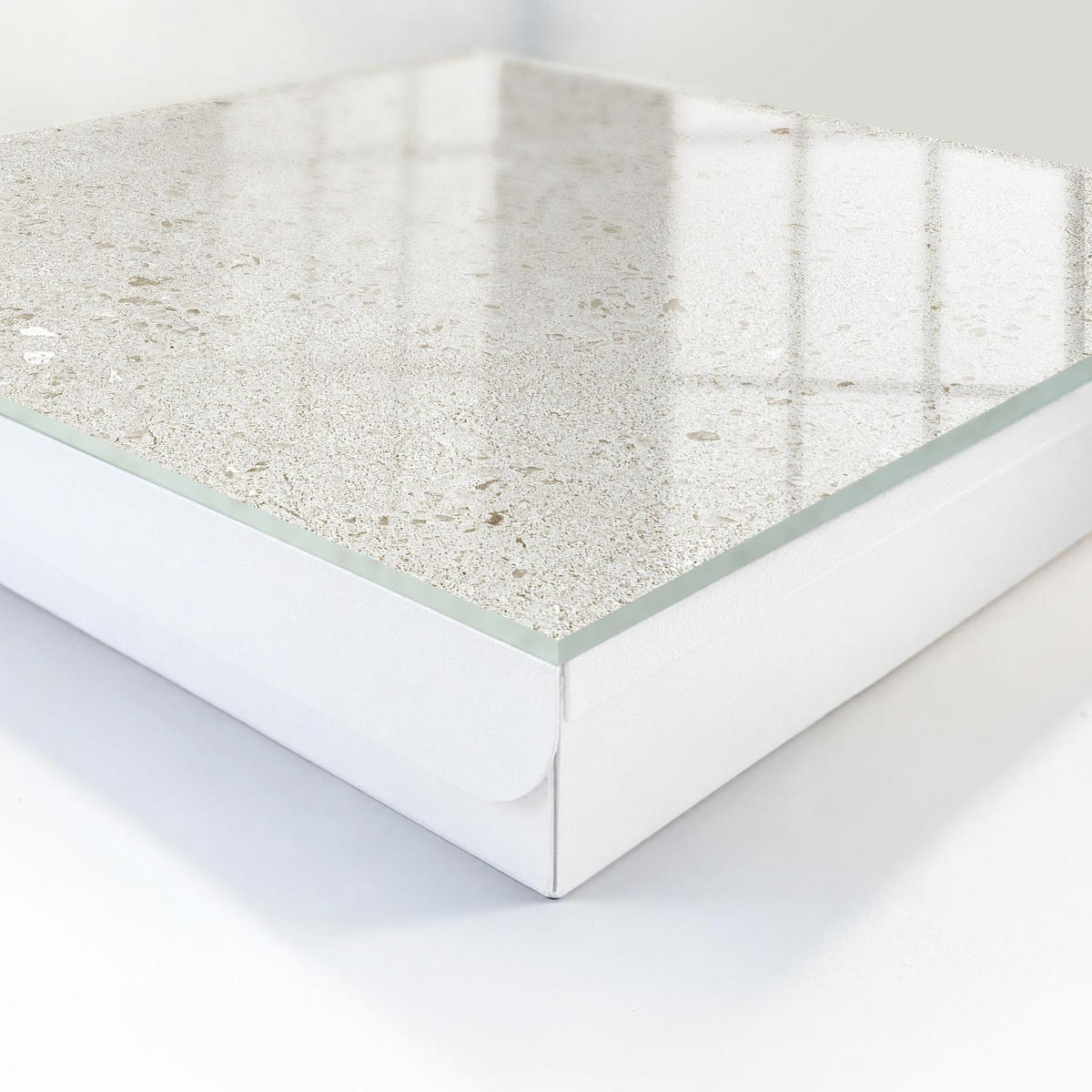 SCHLÜSSELBOX Weiß 30x30 cm – Türöffnung nach rechts - Beige Stein - Beige, Metall (30/30/5cm) - TULUP