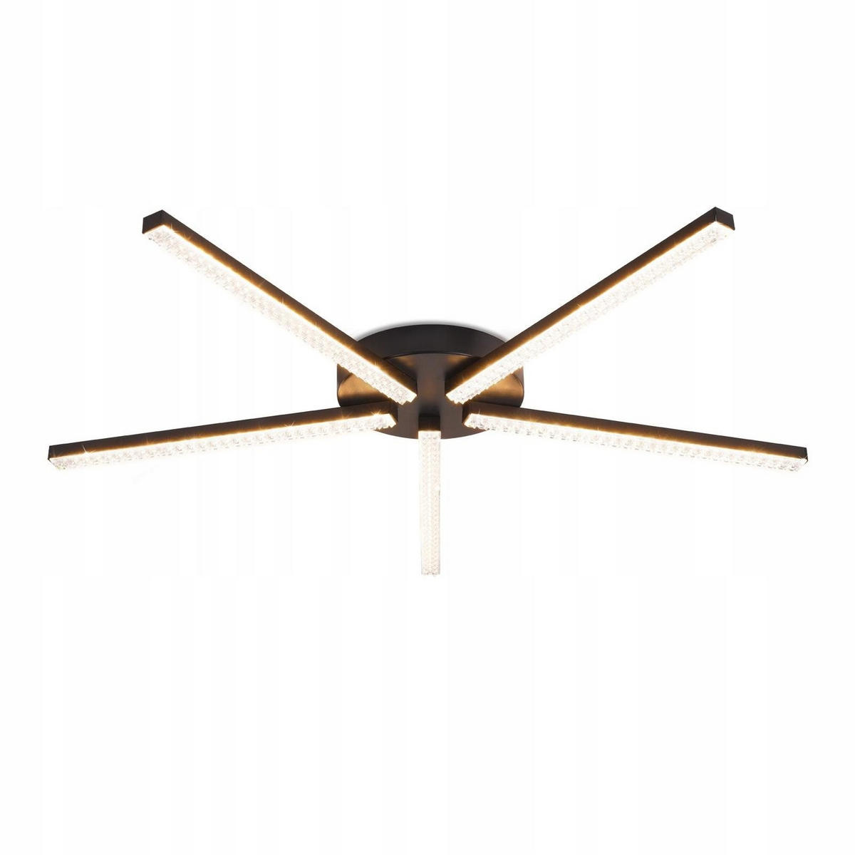 DECKENLEUCHTE LED Schwarz 3000K Modern Kristall Metall 63.3 cm - Schwarz, Kunststoff (40/15/9cm) - ZMH