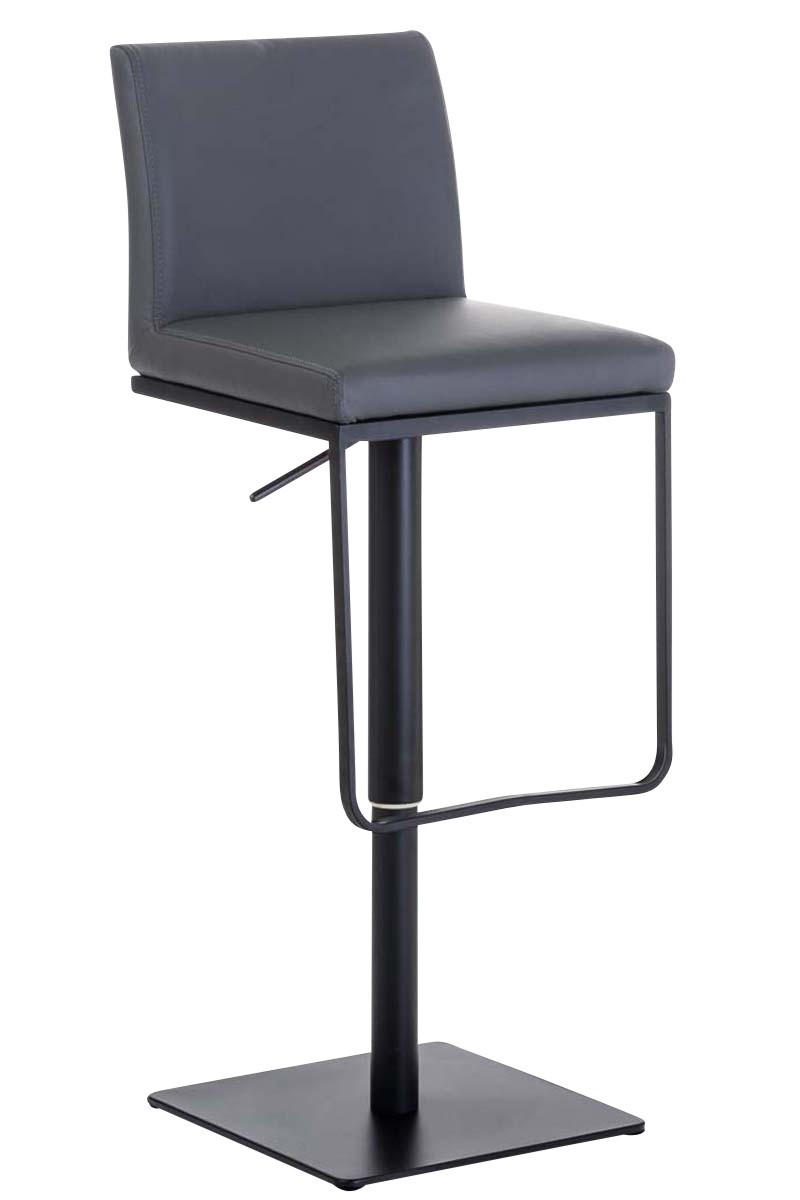 BARHOCKER Panama 42x44x86 cm grau - Grau, Leder (42/86/44cm) - furnicato
