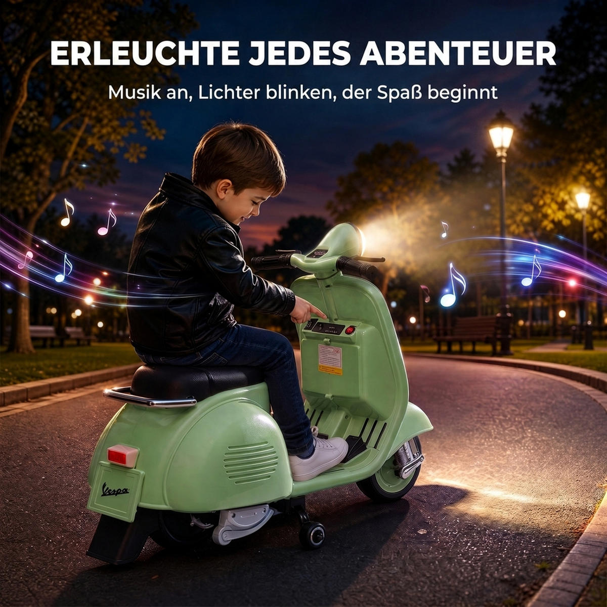 KINDERMOTORRAD Kunststoff Stahl Grün - Grün, Kunststoff (81/37/63cm) - AIYAPLAY