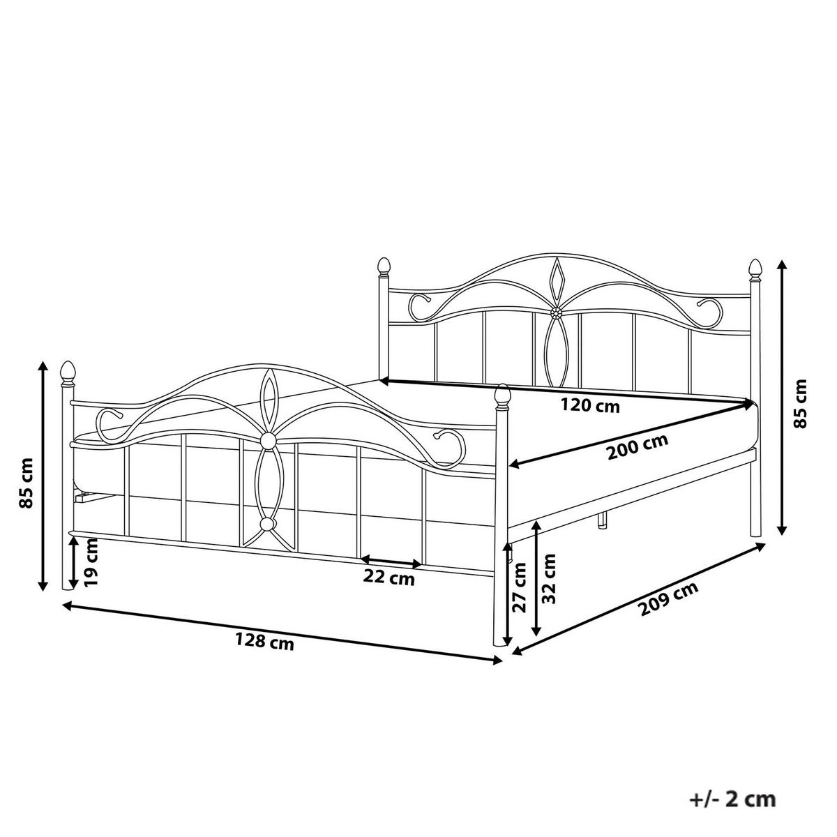 BETT mit Lattenrost 120/200 cm Schwarz Antlia - Schwarz, Metall (120/200cm) - Beliani