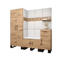 GARDEROBEN-SET 196/200/45,6 - Schwarz/Eiche Artisan, Holz/Kunststoff (200/196/45.6cm) - Abiks Möbel