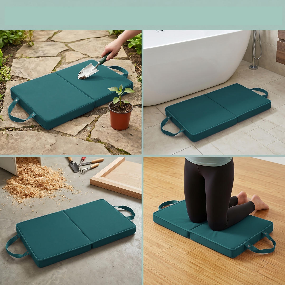 PODLOŽKA na kolená - tmavozelená, textil (61/34cm) - Relaxdays